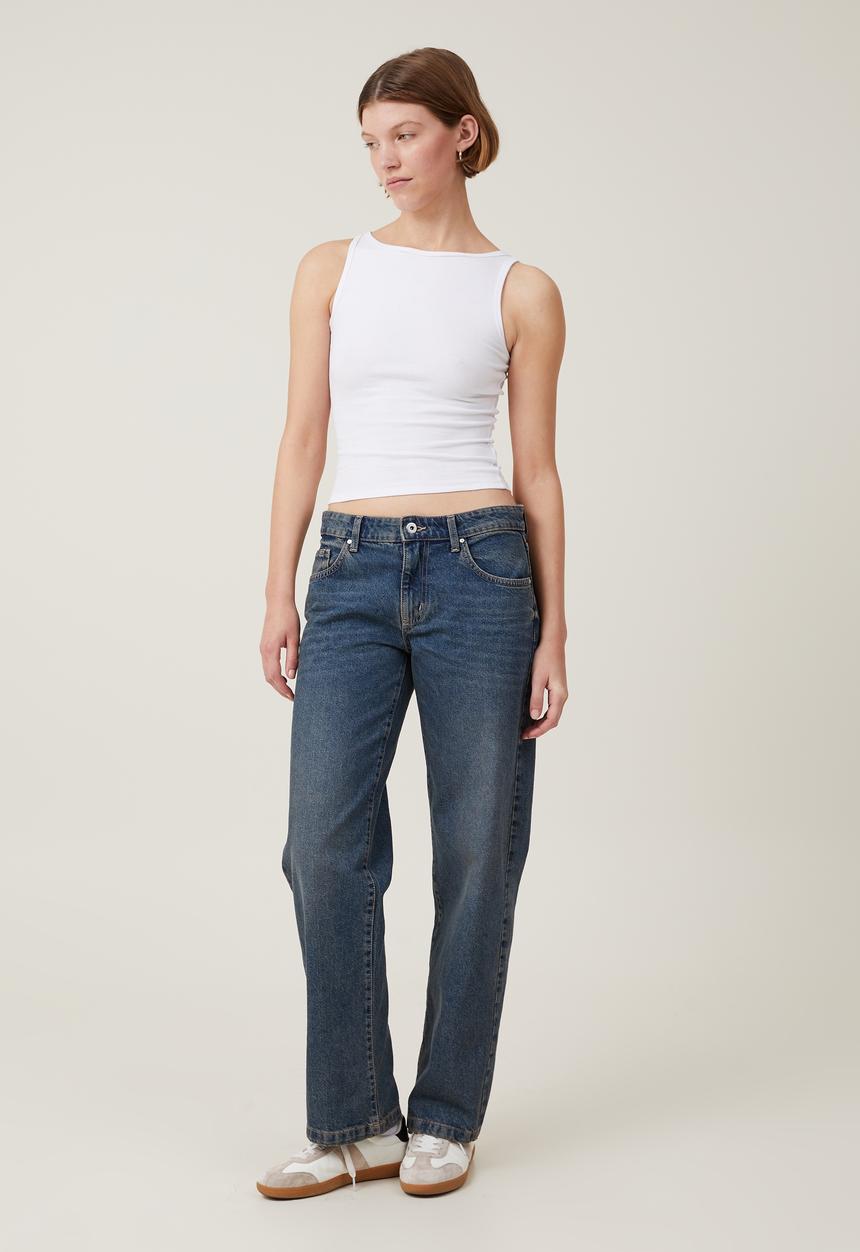 Cotton On - Madison boat neck tank - white