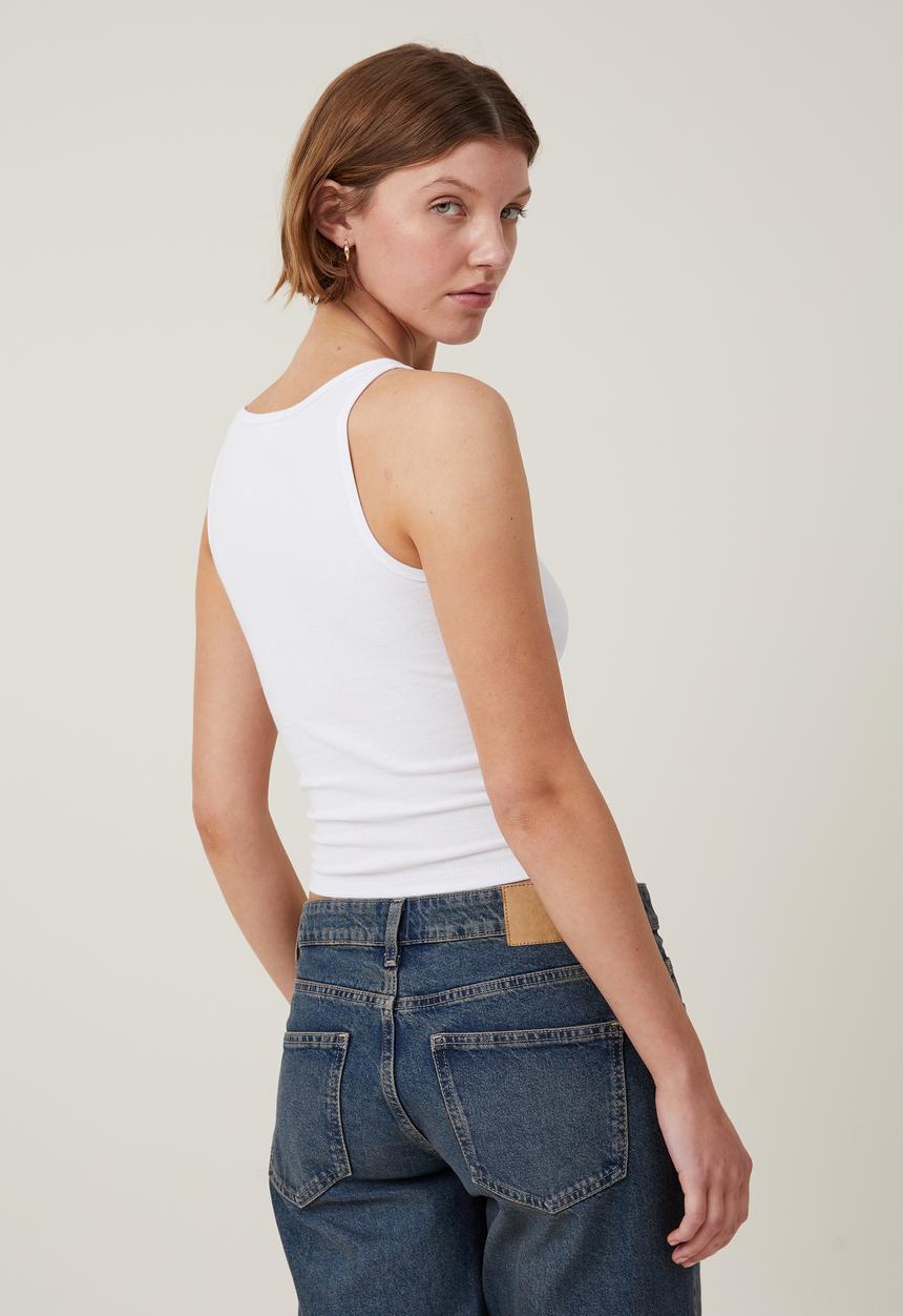 Cotton On - Madison boat neck tank - white
