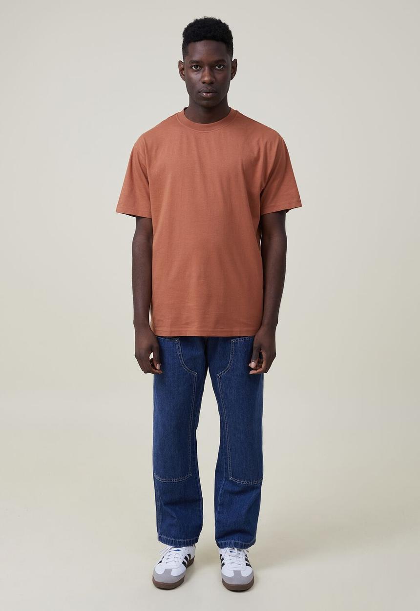 Cotton On - Organic longline t-shirt - terracotta 