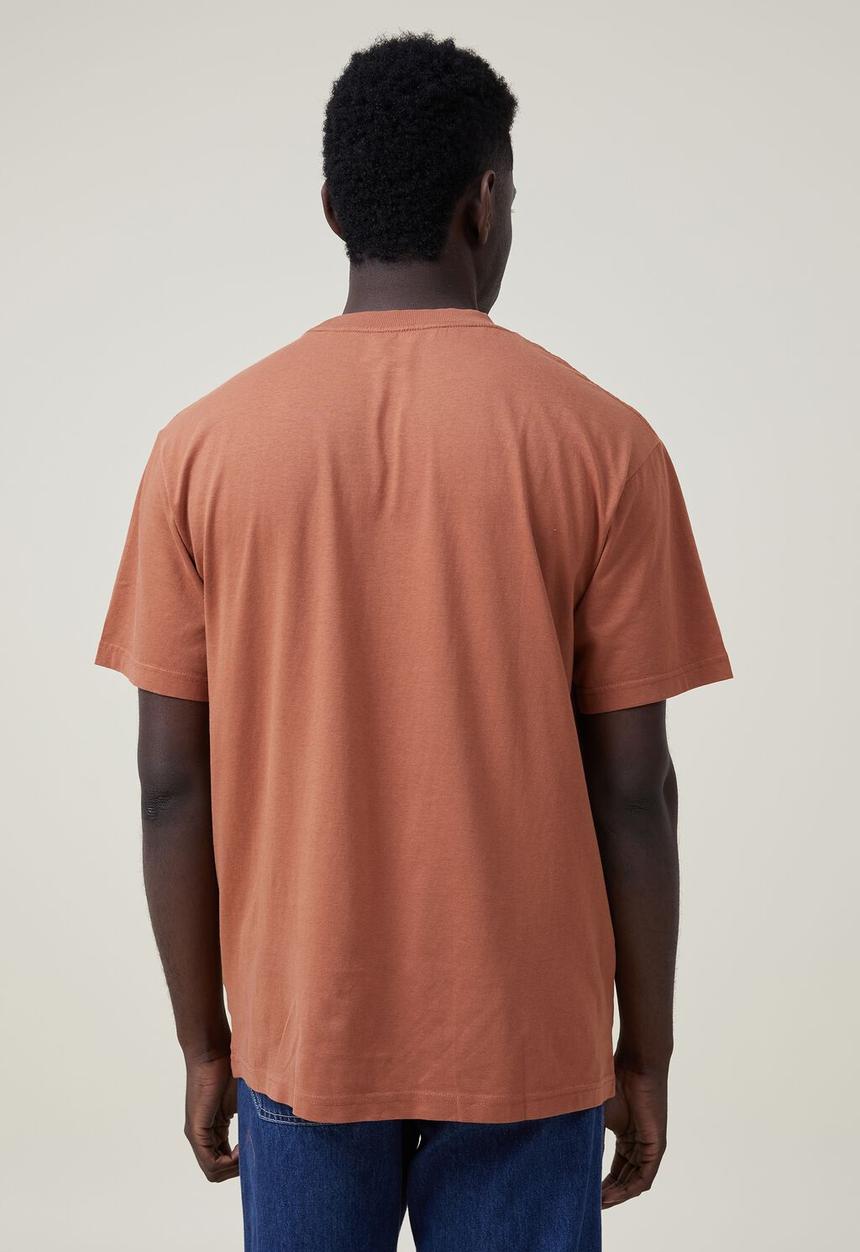 Cotton On - Organic longline t-shirt - terracotta 
