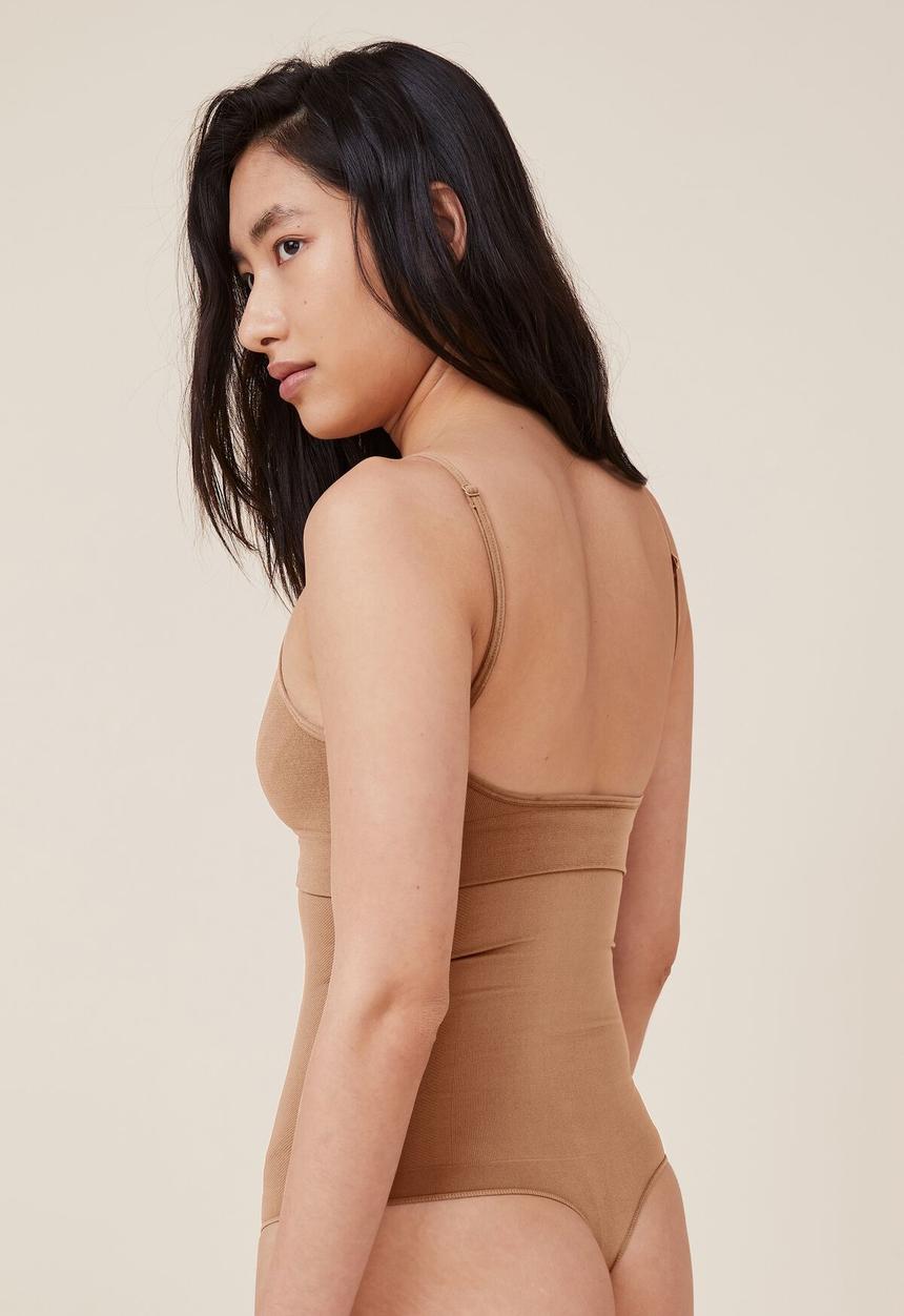 Cotton On - Seamless low back bralette - maple sugar