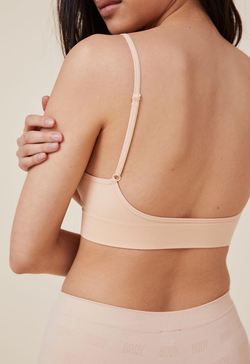 Cotton On - Seamless low back bralette - frappe