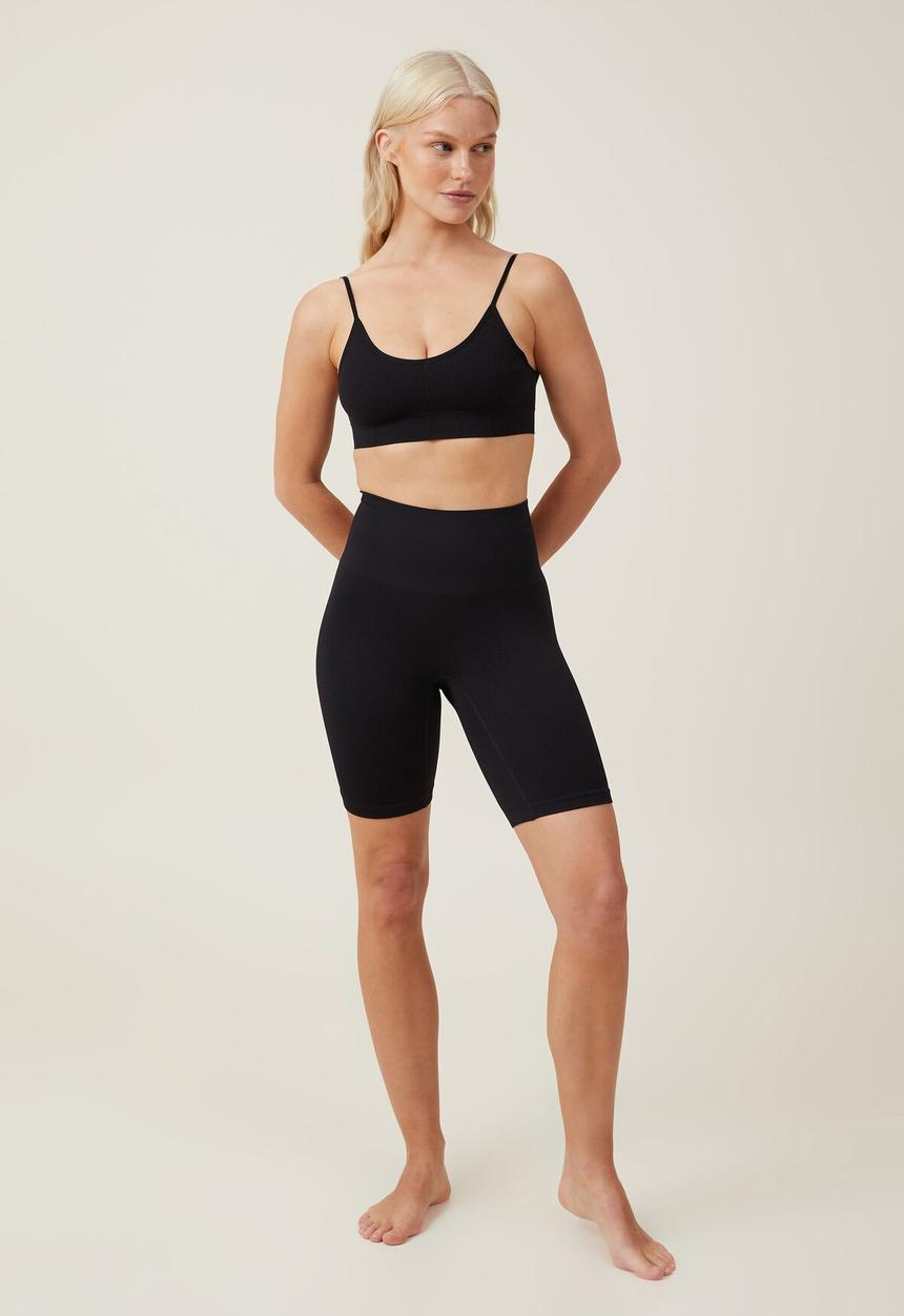Cotton On - Seamless low back bralette - black