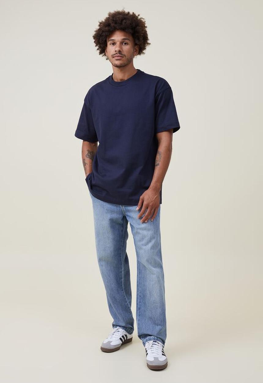 Cotton On - Box fit plain t-shirt - true navy