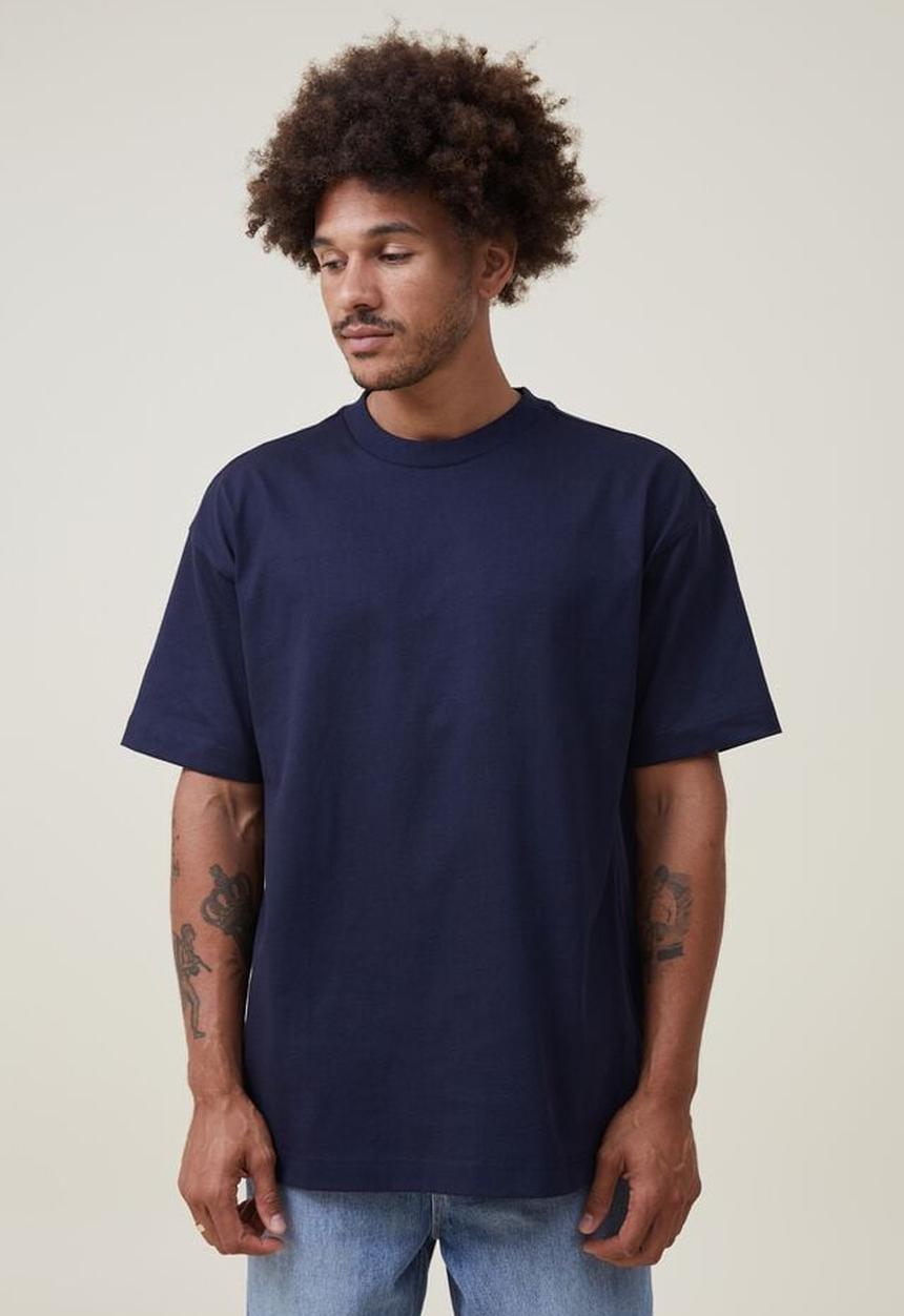 Cotton On - Box fit plain t-shirt - true navy