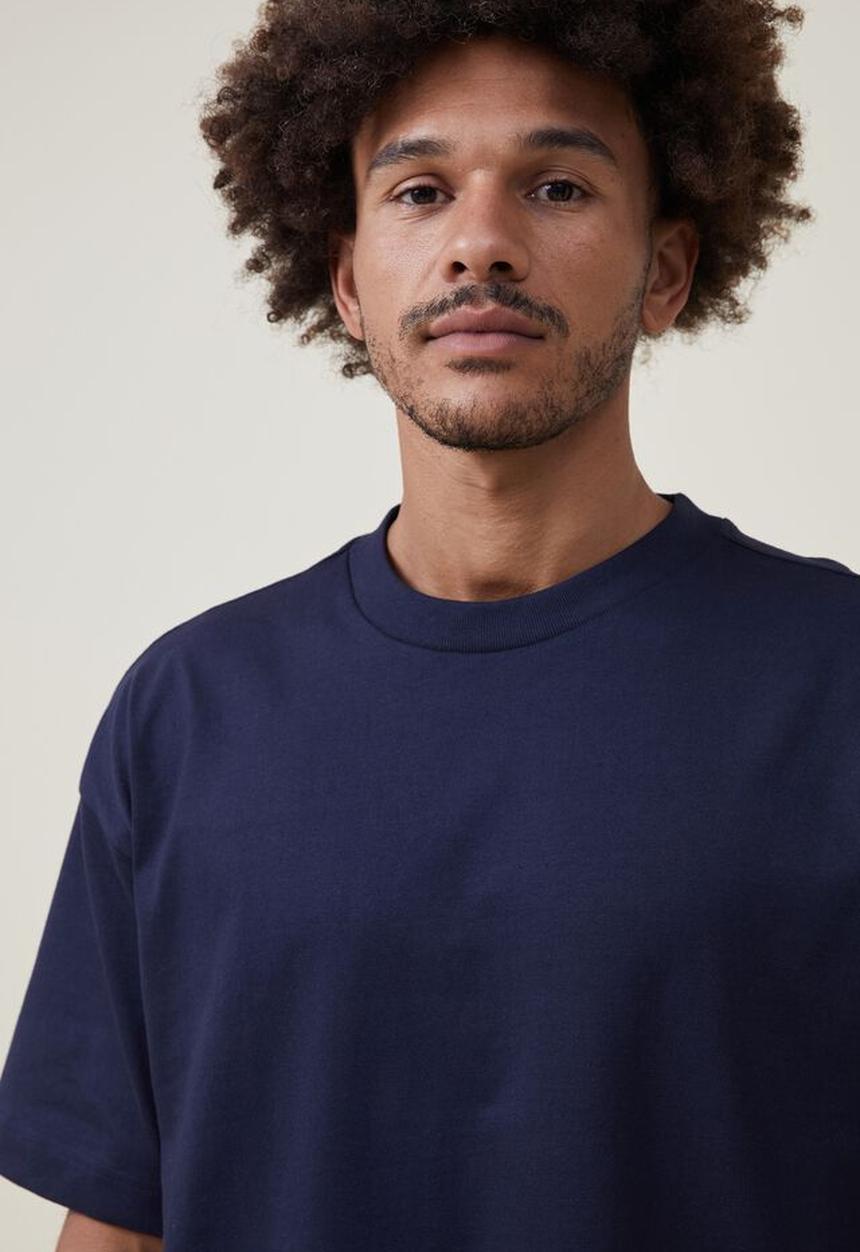Cotton On - Box fit plain t-shirt - true navy