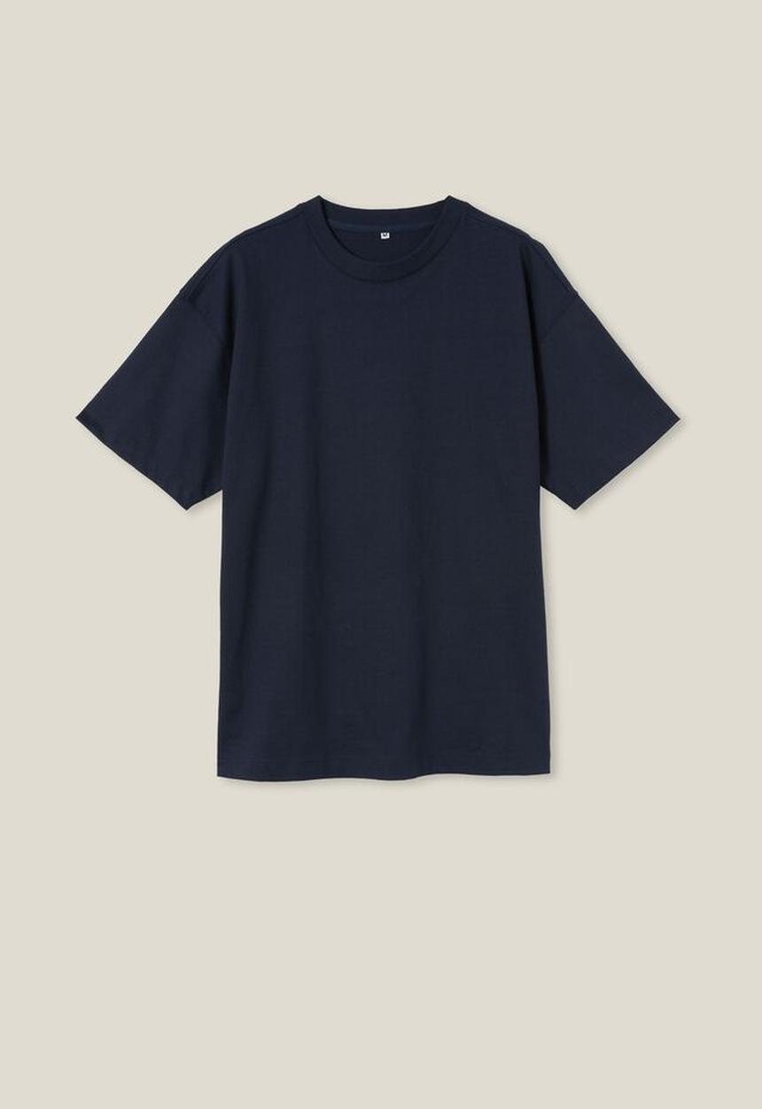 Cotton On - Box fit plain t-shirt - true navy