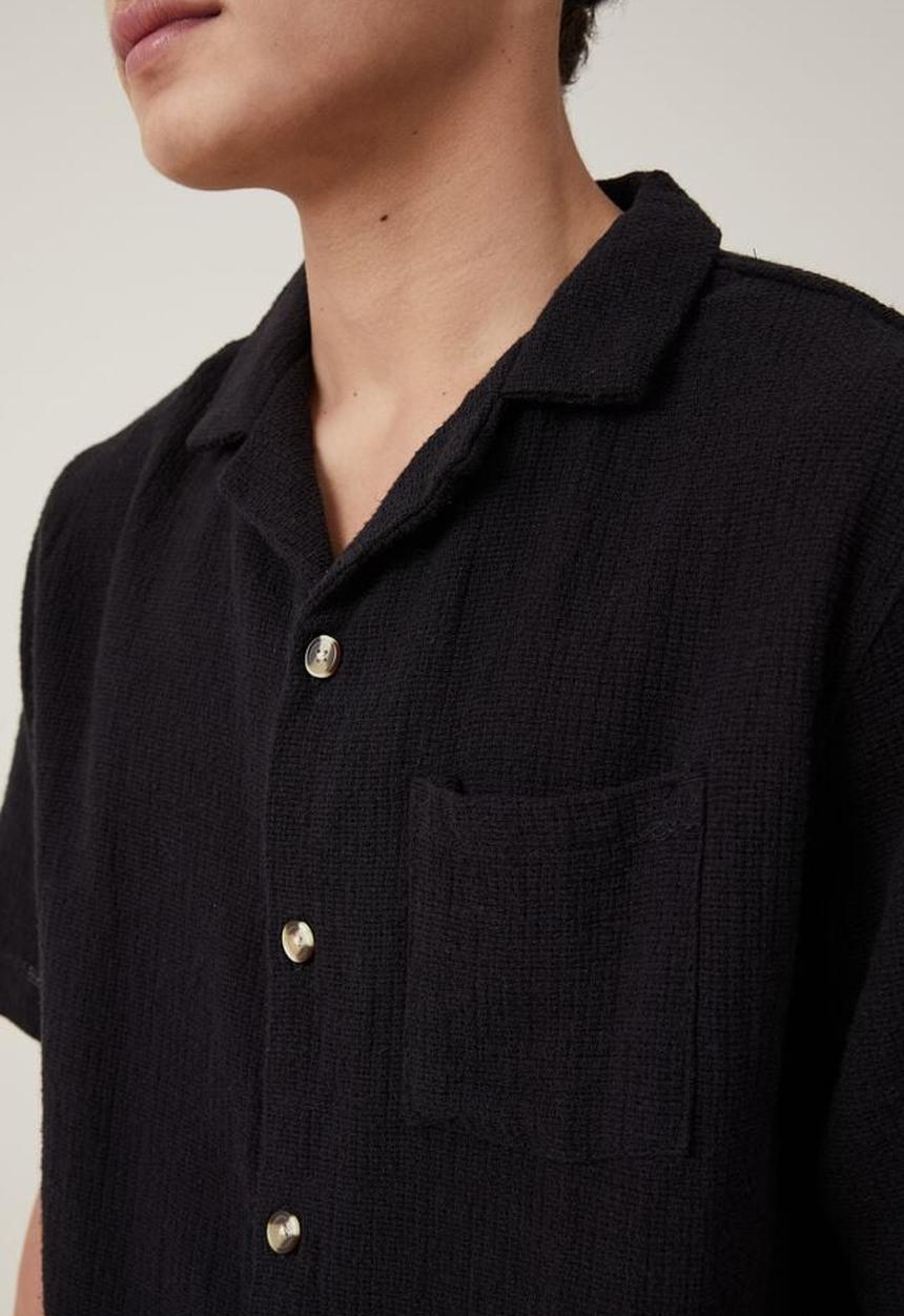 Cotton On - Palma short sleeve shirt - washed black 