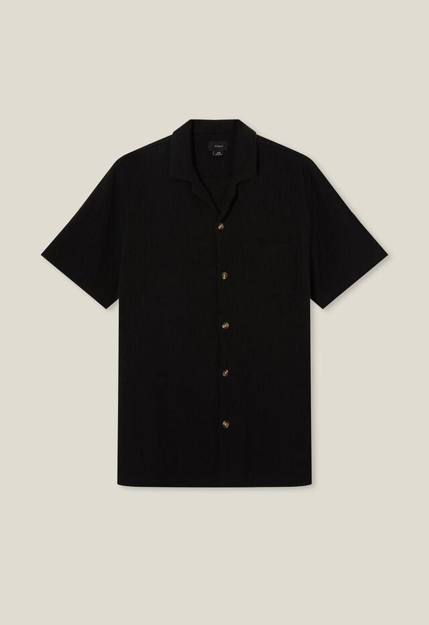 Cotton On - Palma short sleeve shirt - washed black 