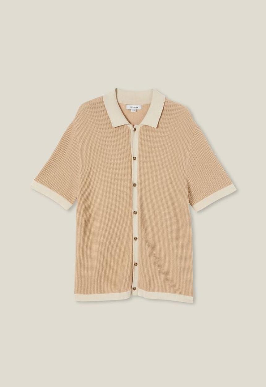 Cotton On - Pablo short sleeve shirt - stone border 