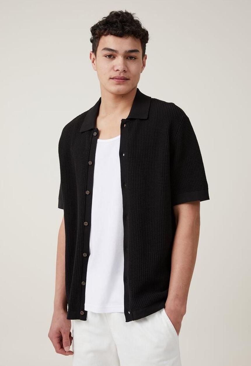 Cotton On - Pablo short sleeve shirt - washed black 