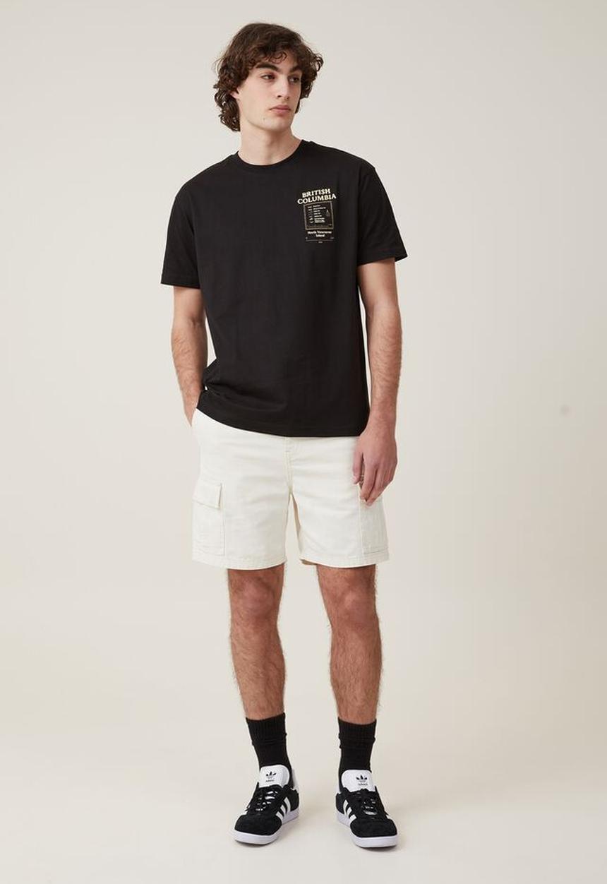 Cotton On - Loose fit art t-shirt - black vancouver 