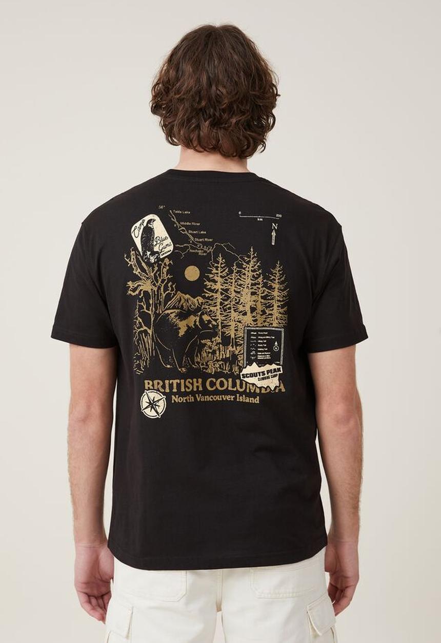 Cotton On - Loose fit art t-shirt - black vancouver 