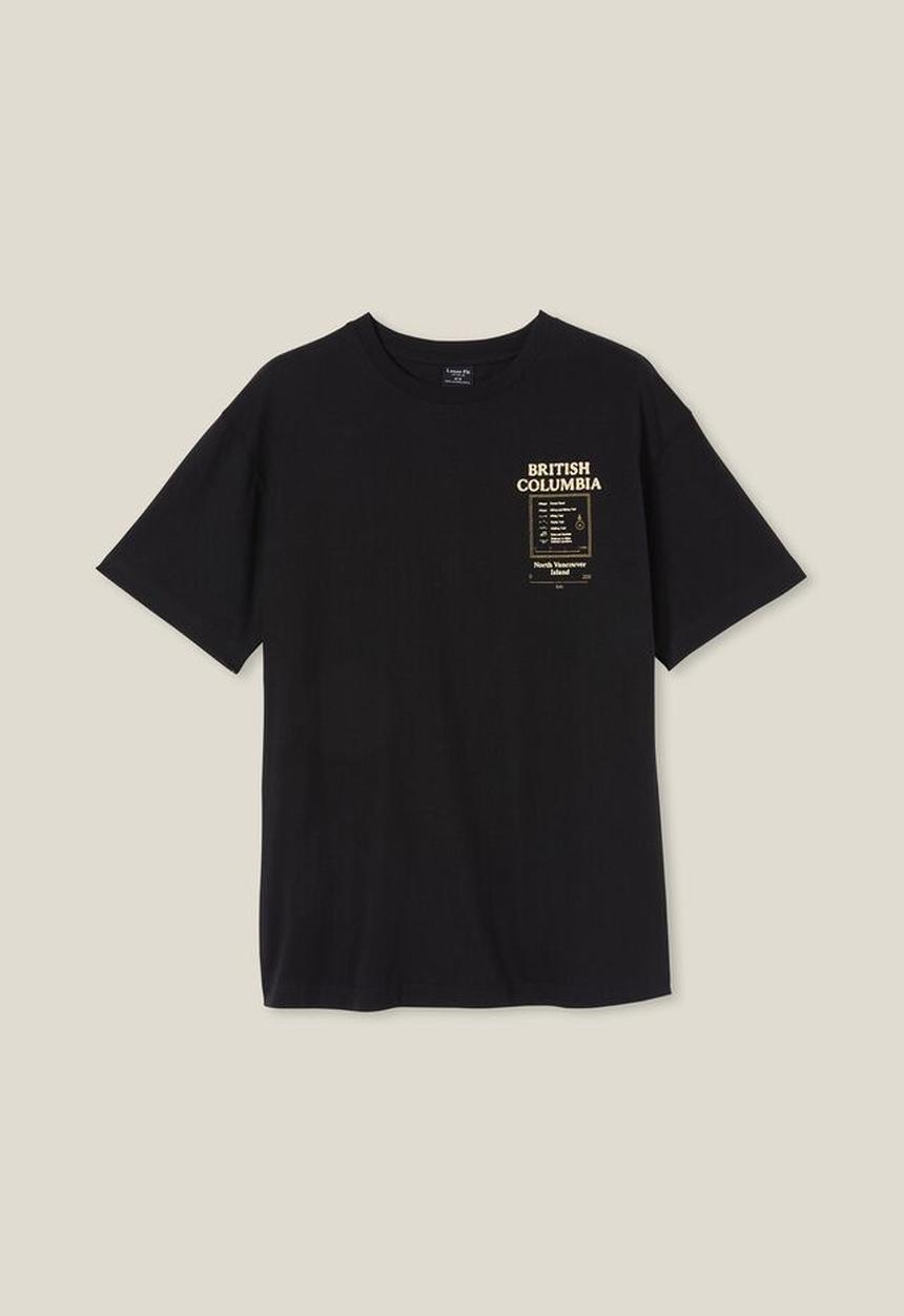 Cotton On - Loose fit art t-shirt - black vancouver 
