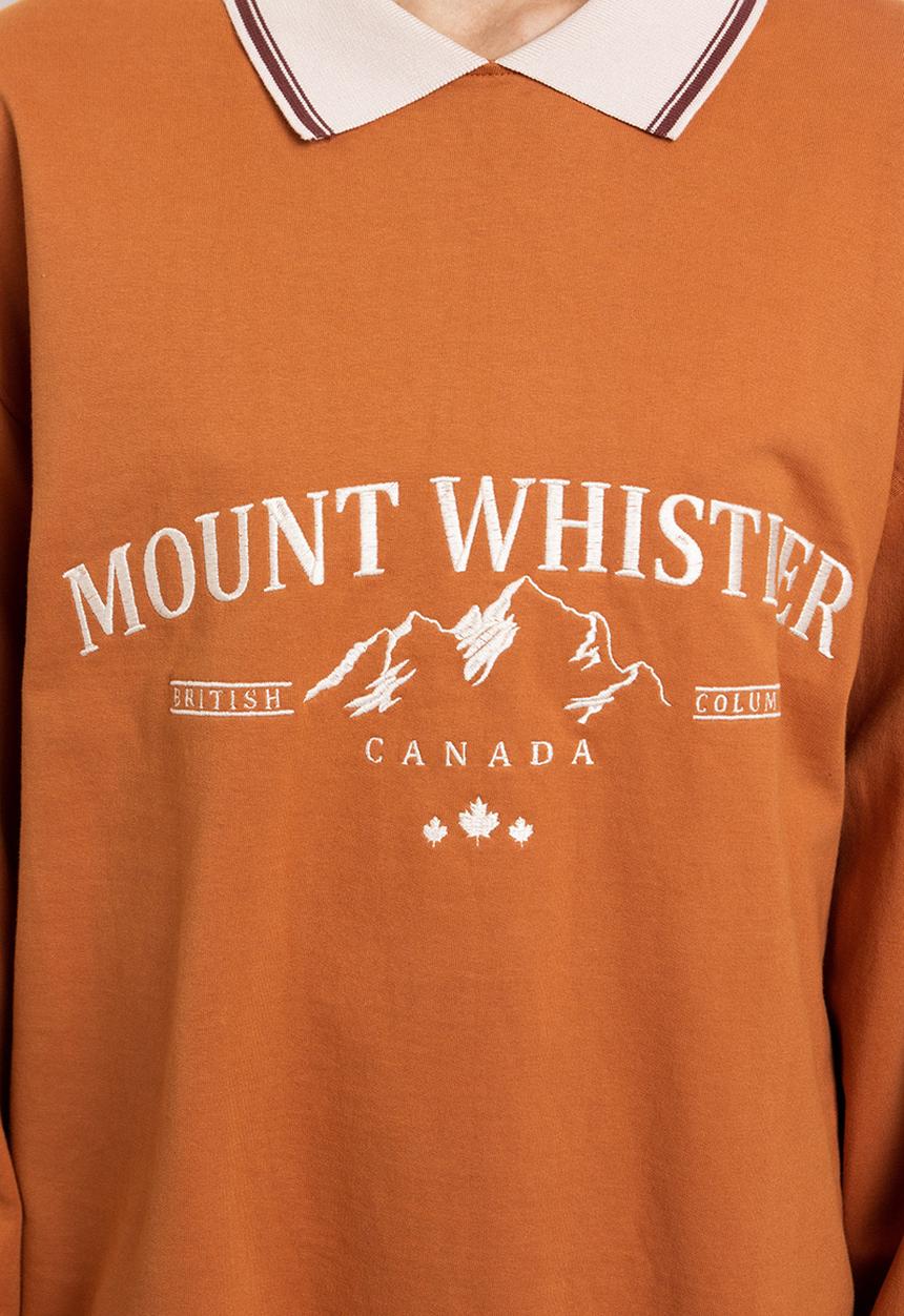 Daisy Street - Collared embroidered sweat - rust