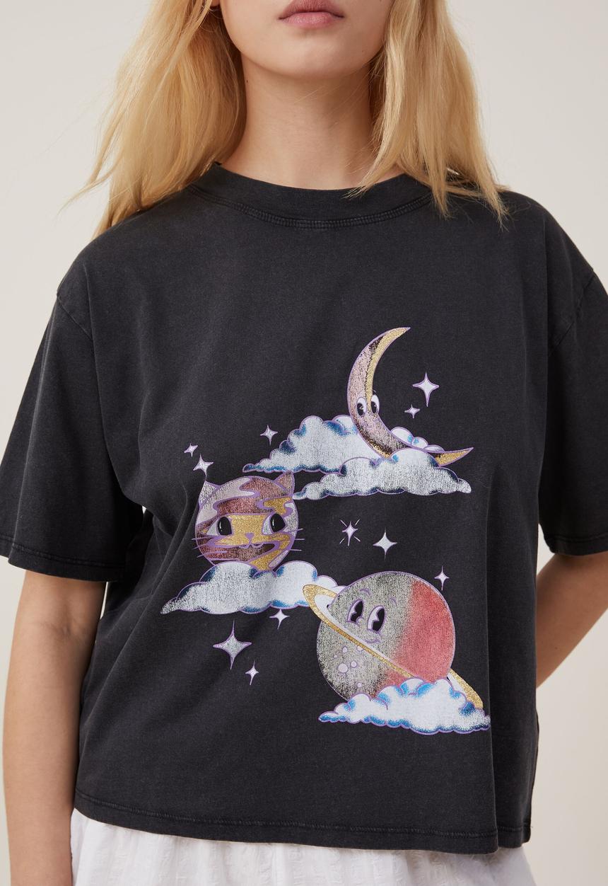 Cotton On - Jersey bed tee - celestial cat