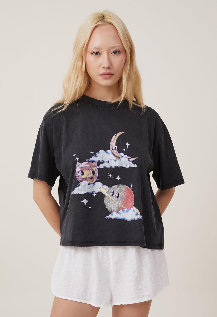 Cotton On - Jersey bed tee - celestial cat
