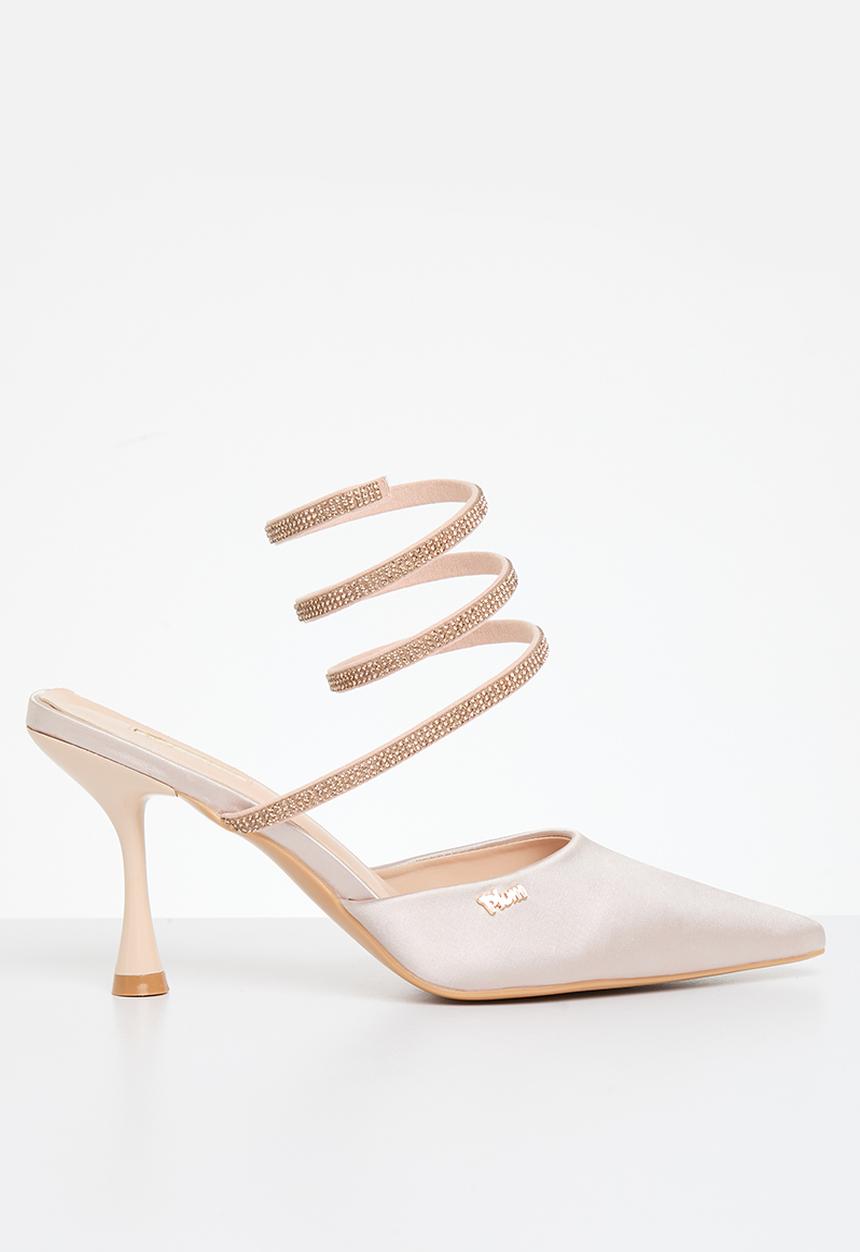 Plum - Spiral strap mule sandal - champagne