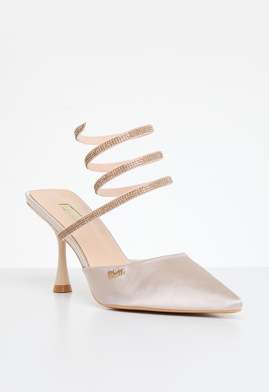 Plum - Spiral strap mule sandal - champagne
