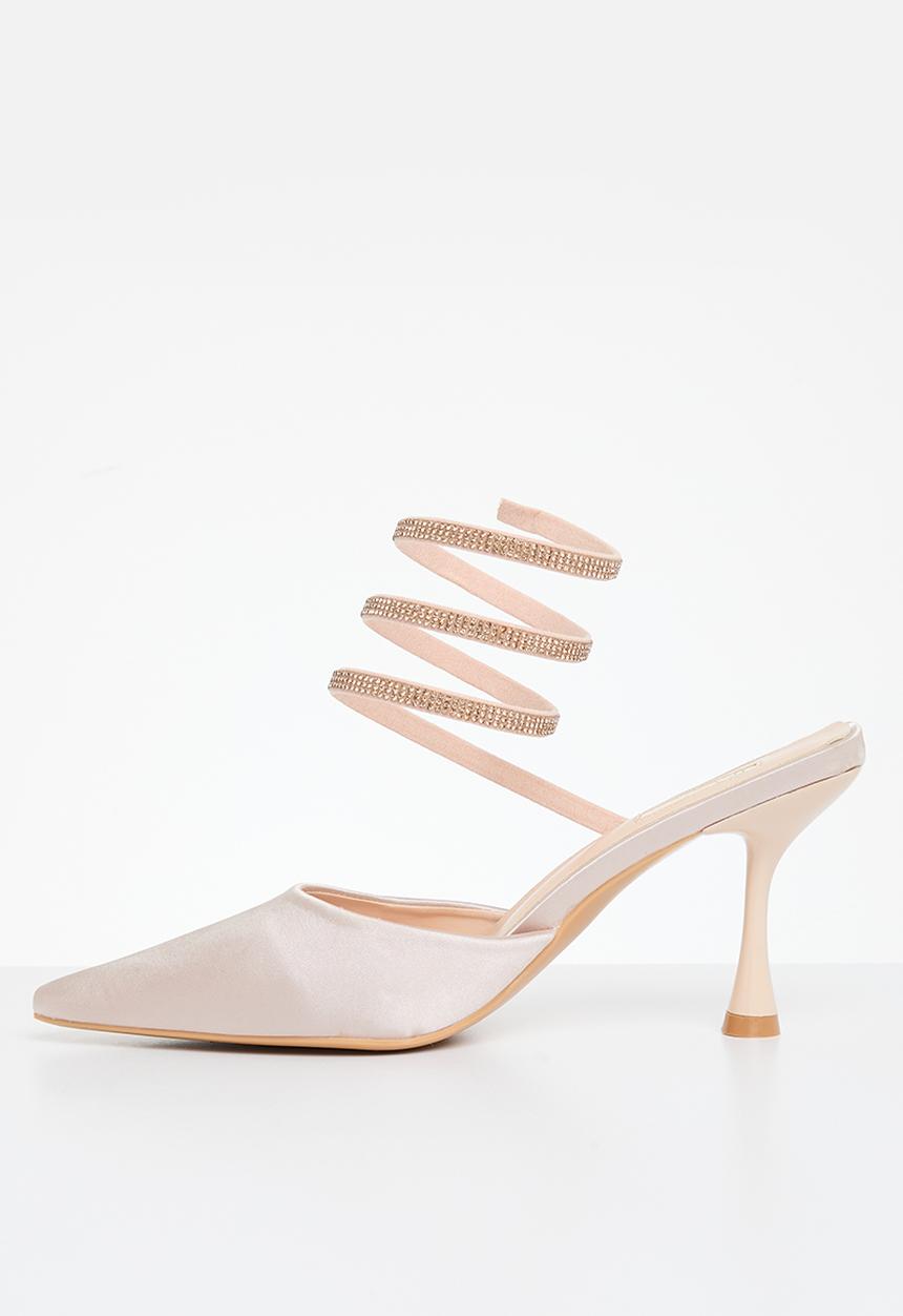 Plum - Spiral strap mule sandal - champagne