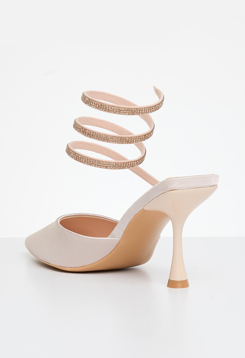 Plum - Spiral strap mule sandal - champagne