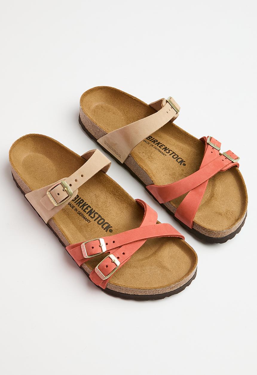 Birkenstock - Franca split nubuck regular - mars red & sandcastle