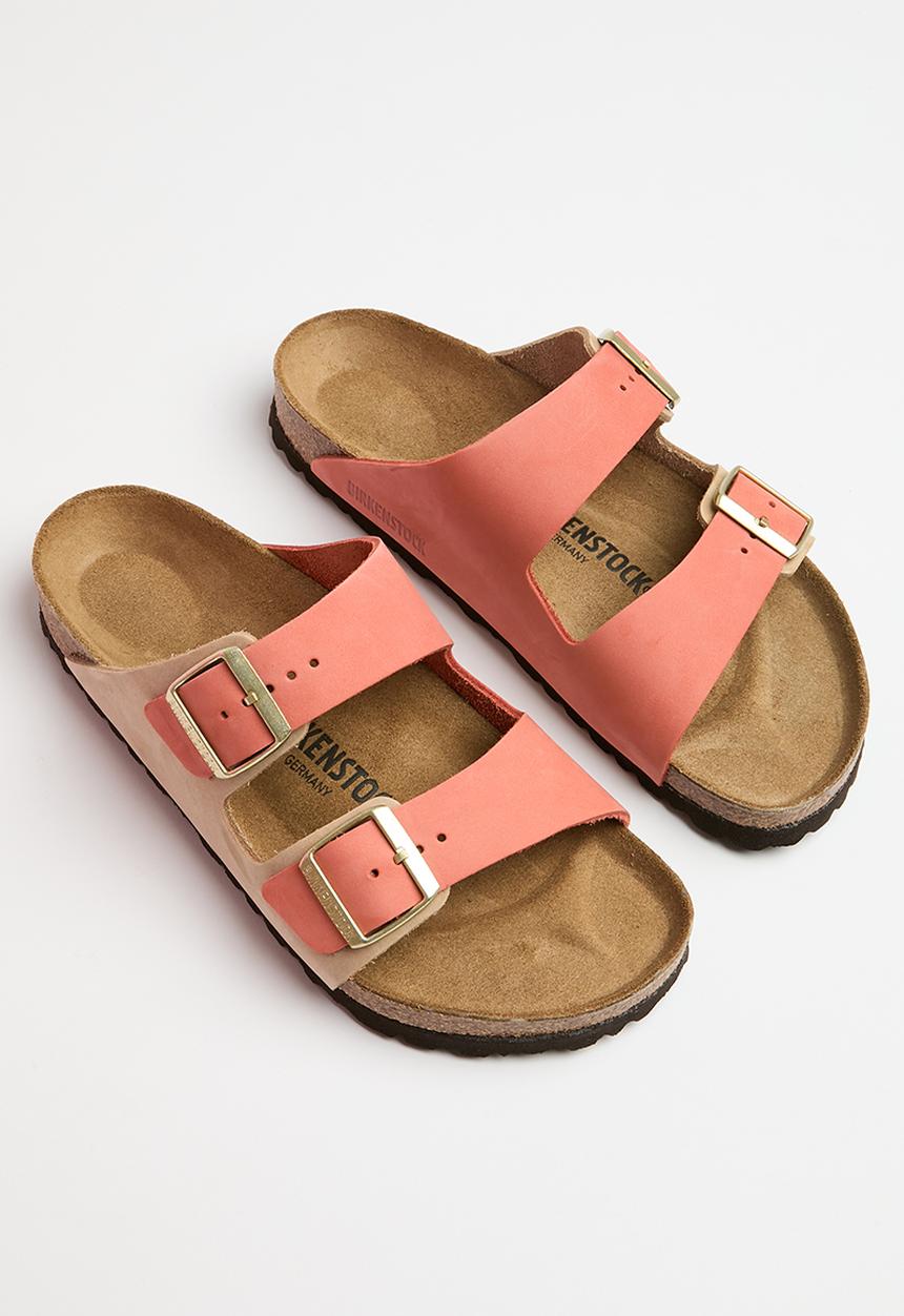Birkenstock - Arizona split nubuck regular - mars red & sandcastle