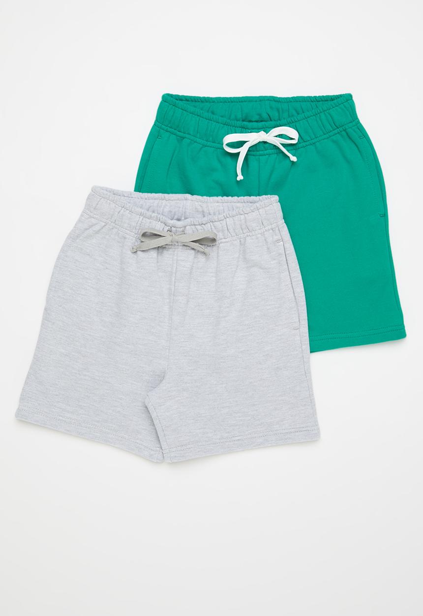 Pop Candy - 2 Pack sweat shorts - green & grey