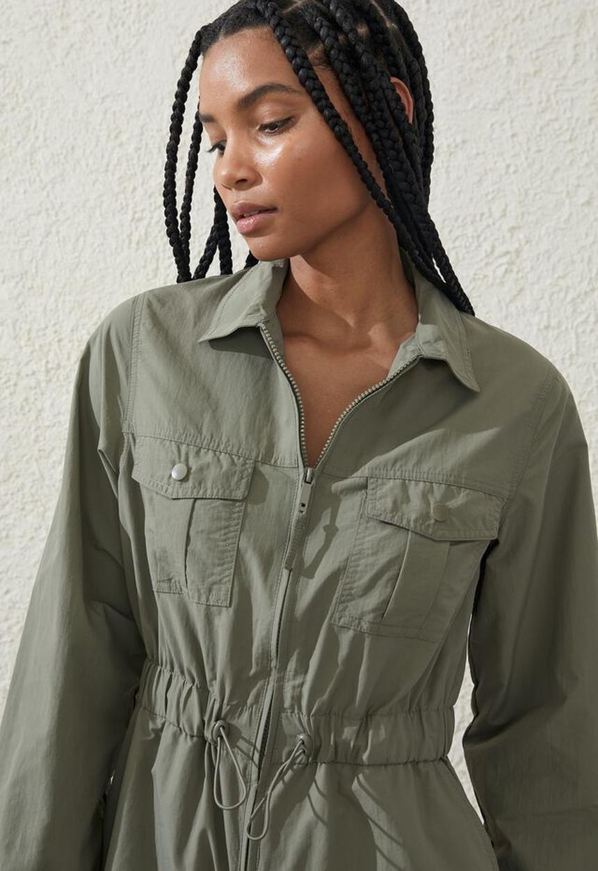 Cotton On - Active utility coverall - dusty khaki