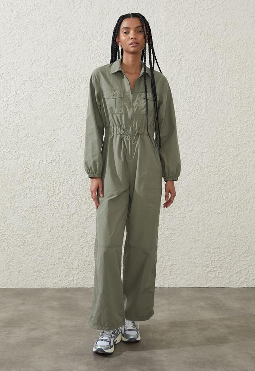 Cotton On - Active utility coverall - dusty khaki