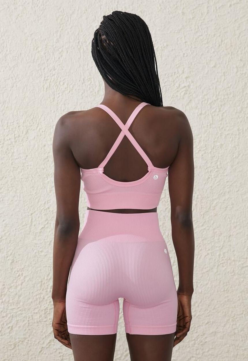 Cotton On - Seamless rib bike short - pink fizz