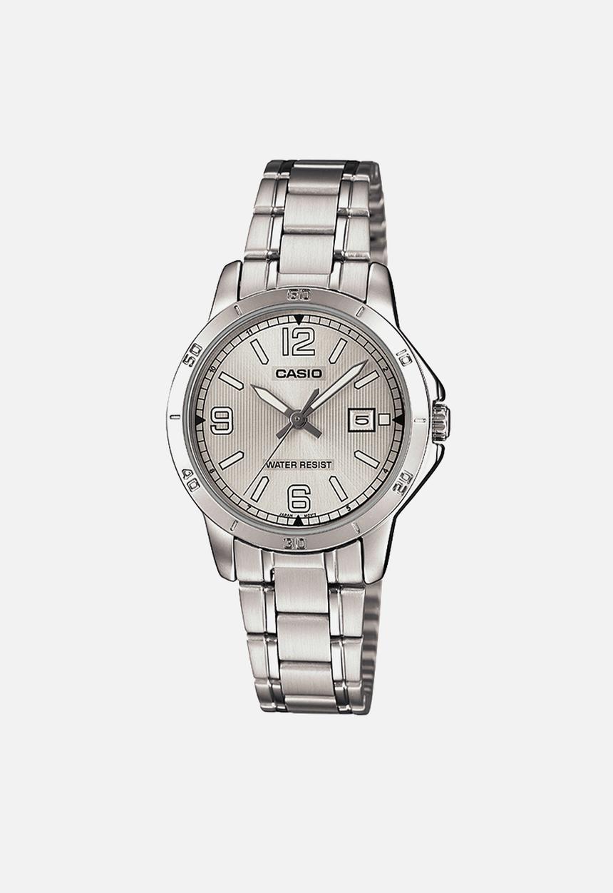 Casio - Analog steel white dial - silver
