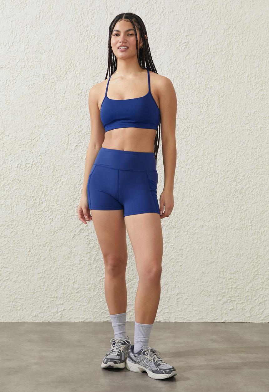 Cotton On - Recycled workout crop - sodalite blue