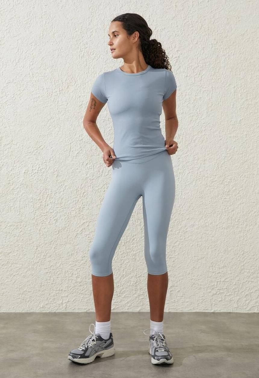 Cotton On - Active rib gym tshirt - cloud grey