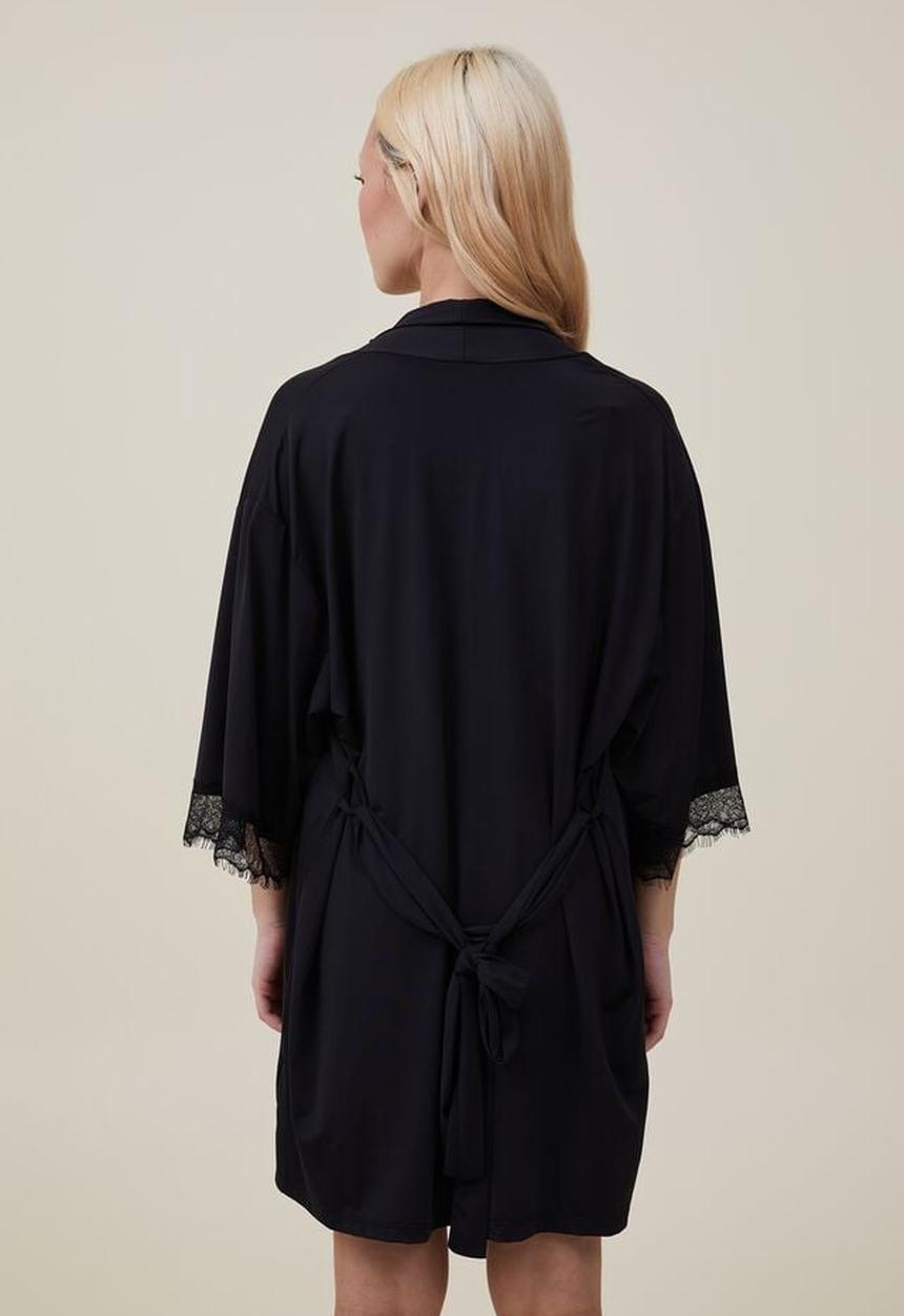 Cotton On - Slinky robe - black