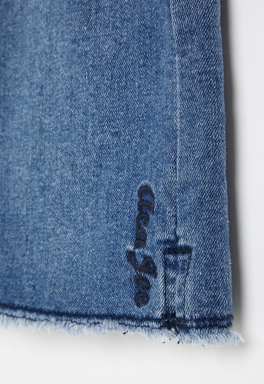Aca Joe - Washed abrasion stretch denim mini - blue