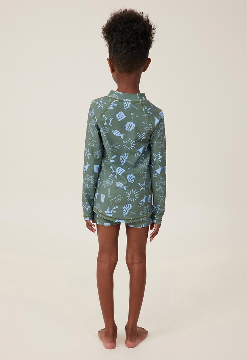 Cotton On - Billy boyleg swim trunk - swag green/dusk blue santorini