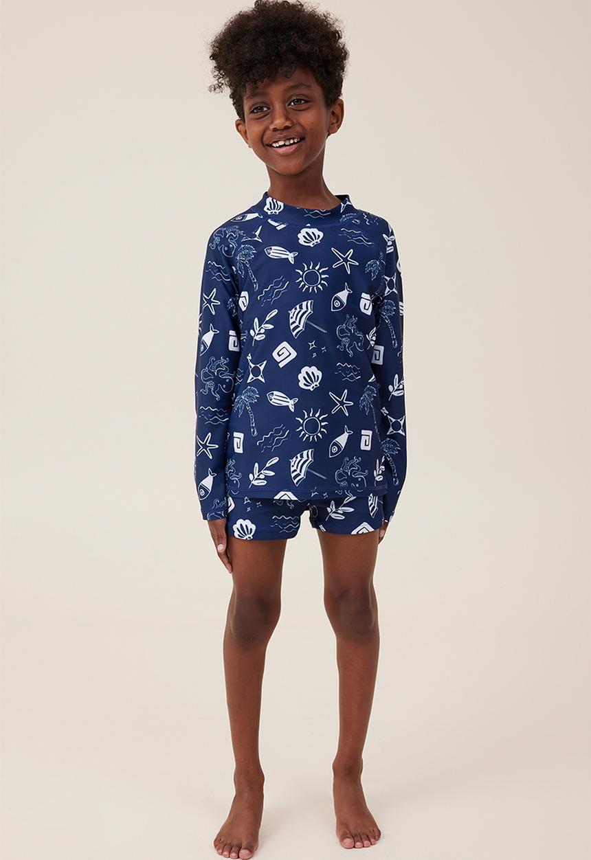 Cotton On - Billy boyleg swim trunk - in the navy/rainy day santorini