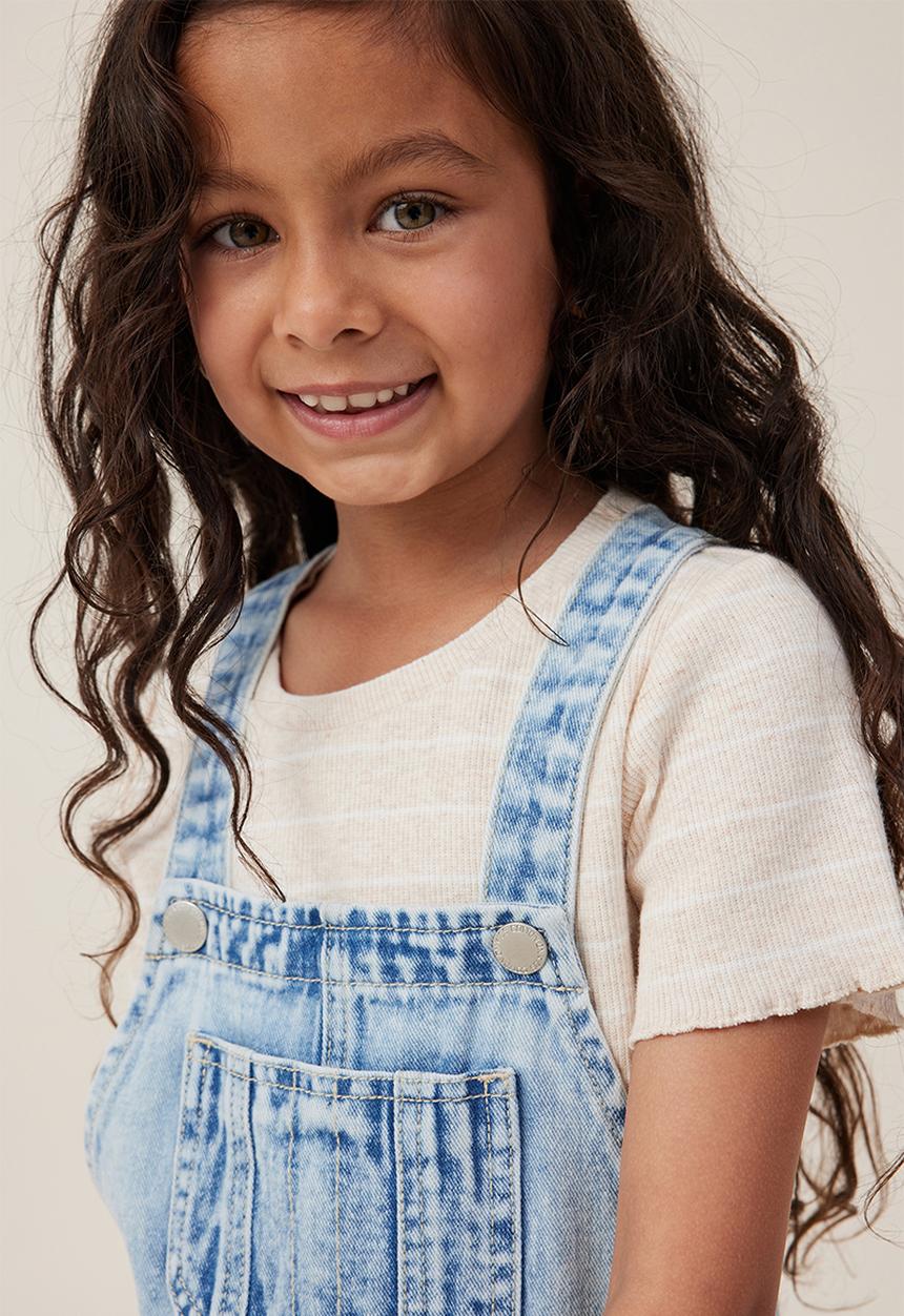 Cotton On - Millie slouch shortall - blue acid wash