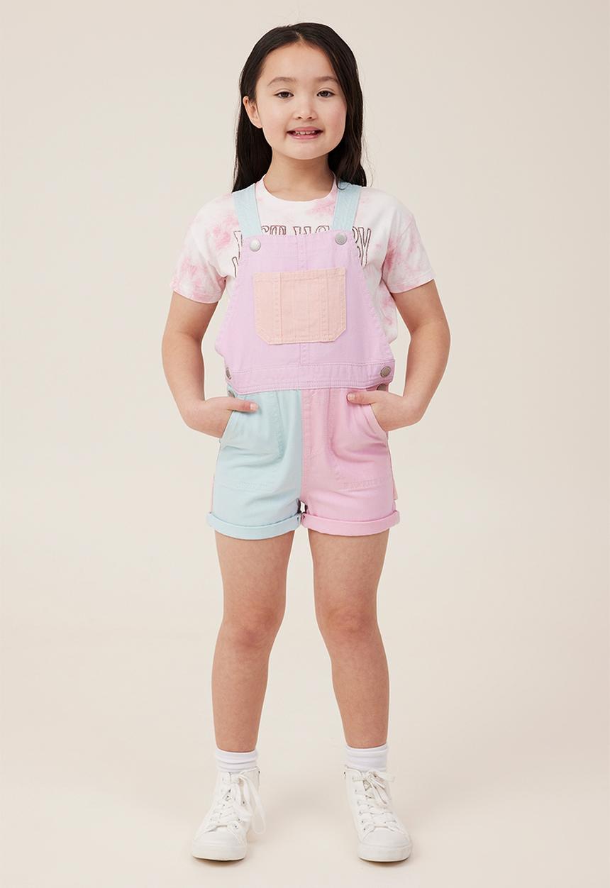 Cotton On - Millie slouch shortall - colour block sorbet