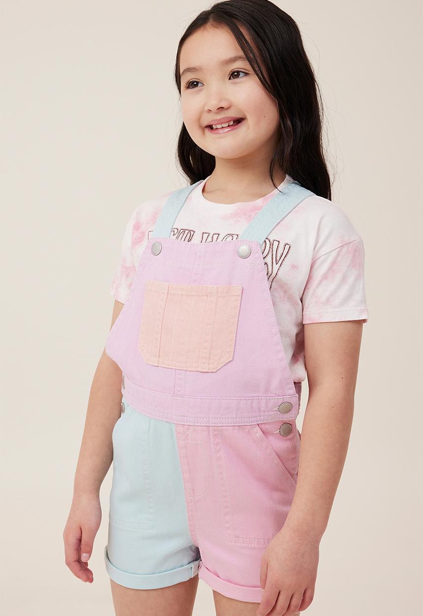 Cotton On - Millie slouch shortall - colour block sorbet