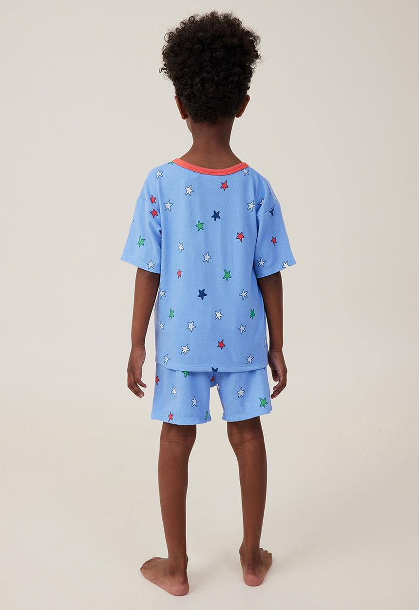 Cotton On - Damon short sleeve pyjama set - dusk blue/all the stars