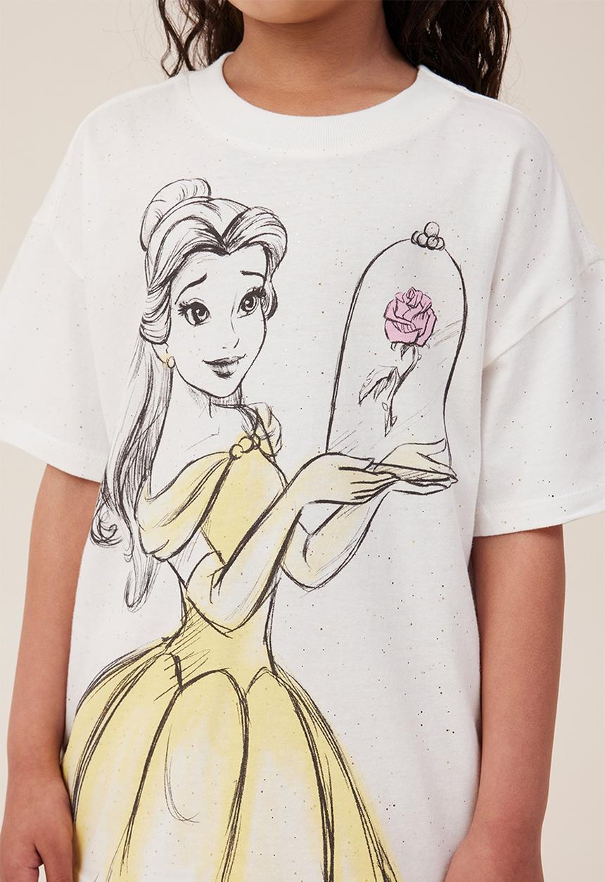 Cotton On - License drop shoulder short sleeve tee - lcn dis belle/vanilla