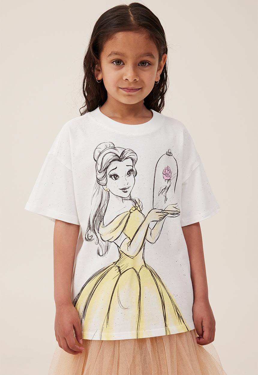 Cotton On - License drop shoulder short sleeve tee - lcn dis belle/vanilla