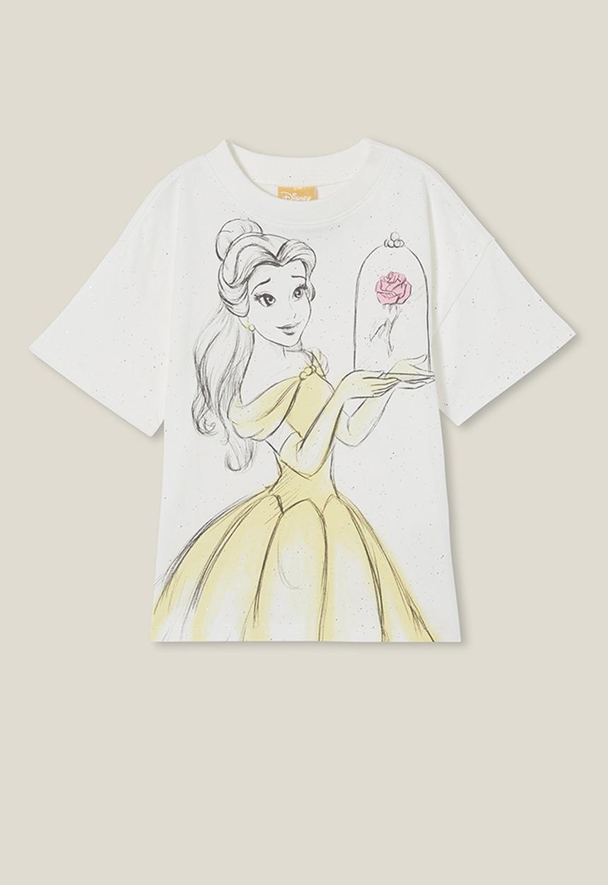 Cotton On - License drop shoulder short sleeve tee - lcn dis belle/vanilla