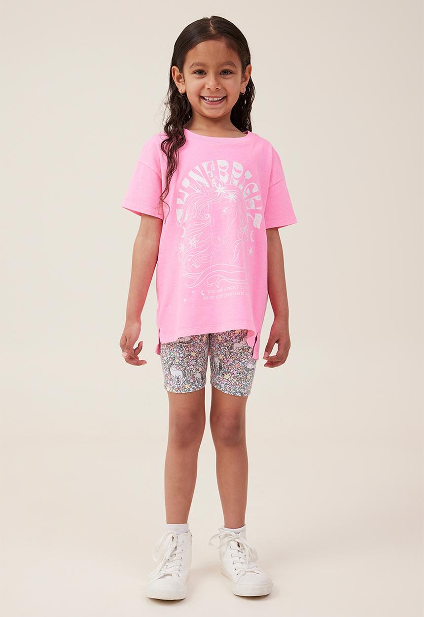 Cotton On - Hailey bike short - white/unicorn garden