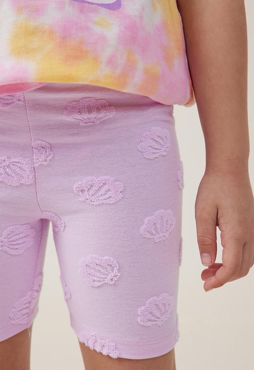 Cotton On - Hailey bike short - pale violet/terry texture shells