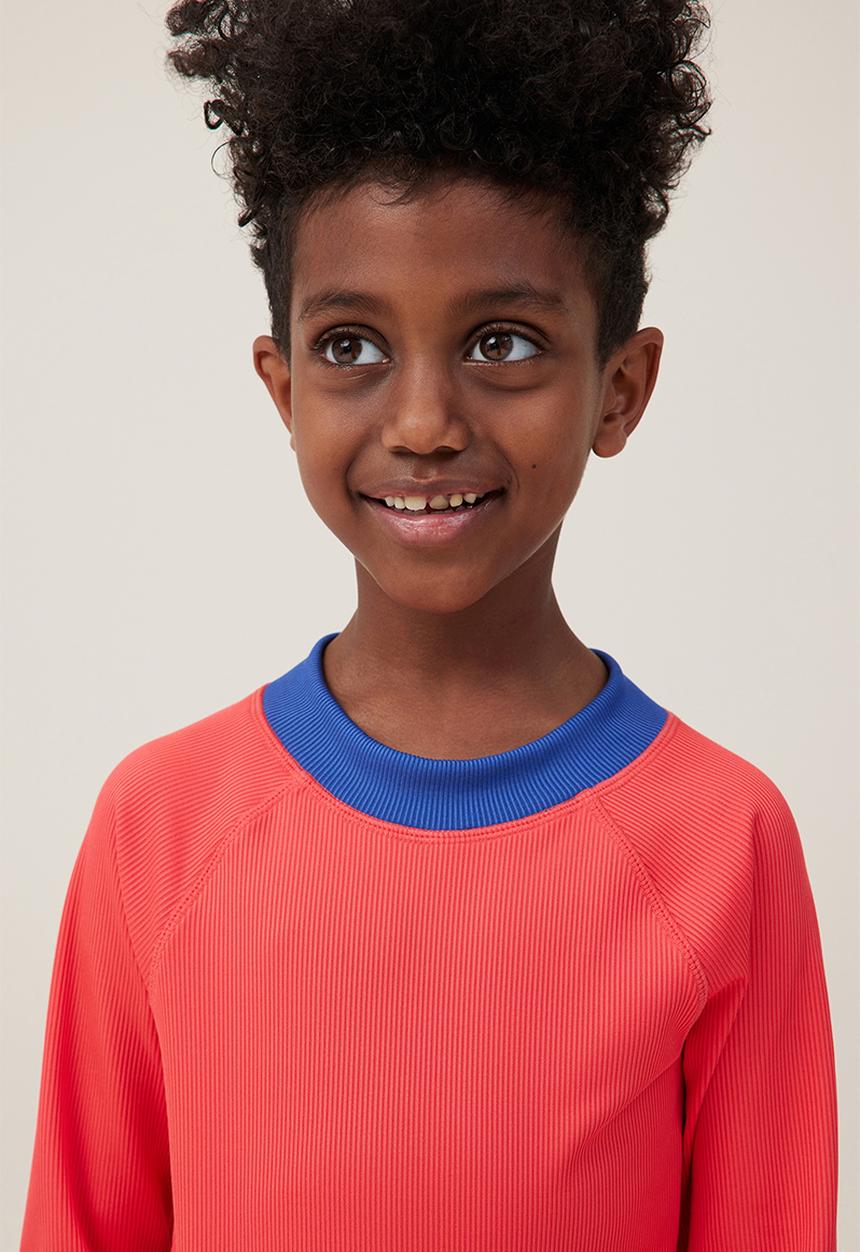 Cotton On - Flynn long sleeve raglan rash vest - anthurium/rib