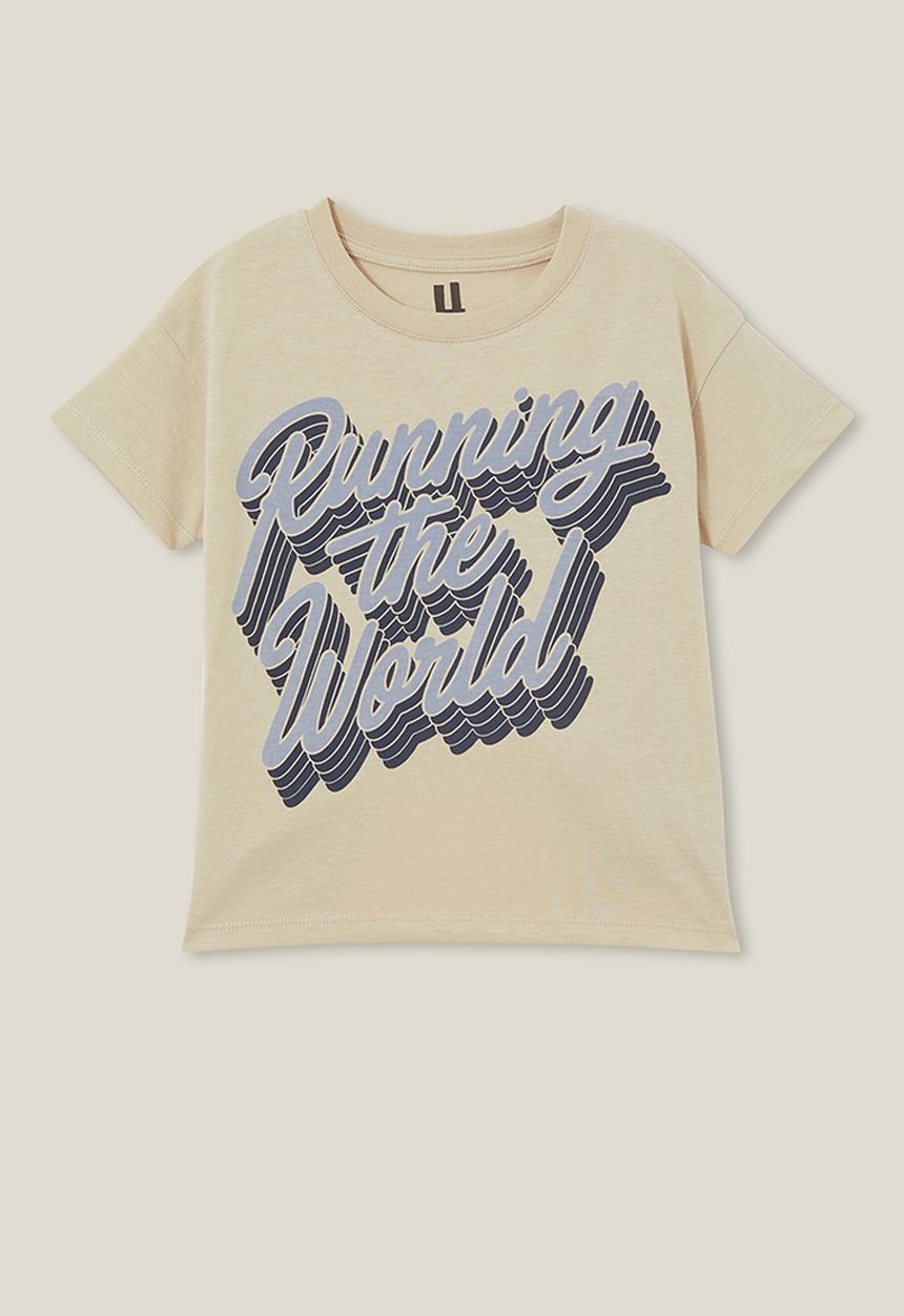 Cotton On - Poppy short sleeve print tee - rainy day/running the world