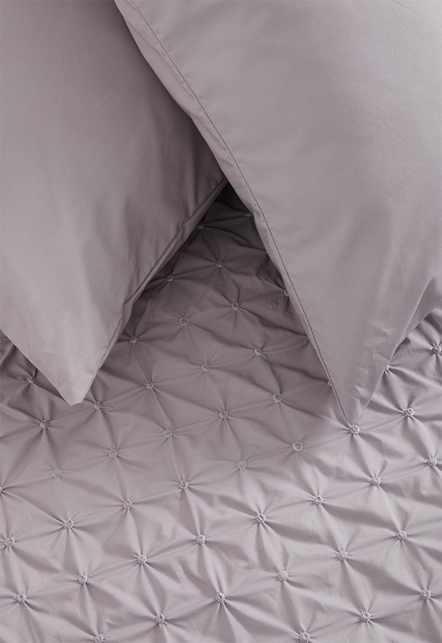 Sheraton Textiles - Harper 200tc cotton embroidered duvet set - grey